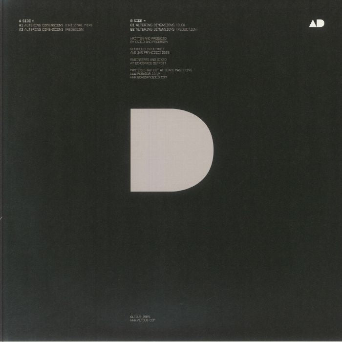 cv313 & Federsen – Altering Dimensions Part 1 (12", Blue Marbled, Alt Dub, 2025) image 01