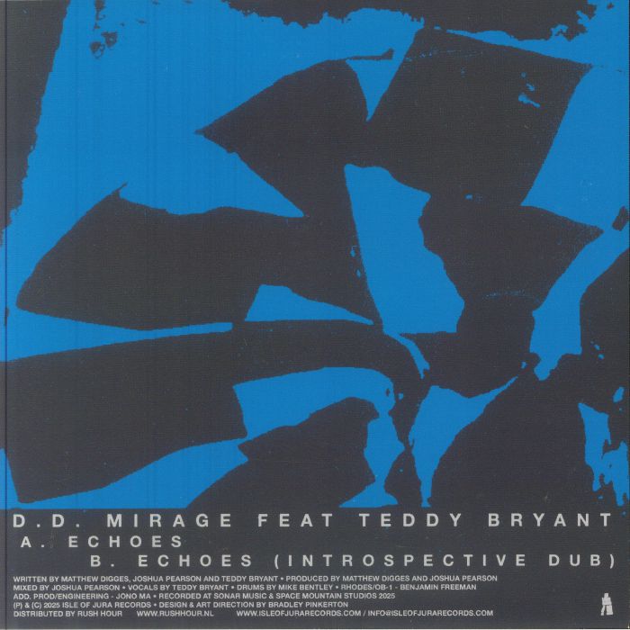 D.D. Mirage Feat. Teddy Bryant – Echoes (10", 140g, Isle Of Jura, 2025) Back Cover