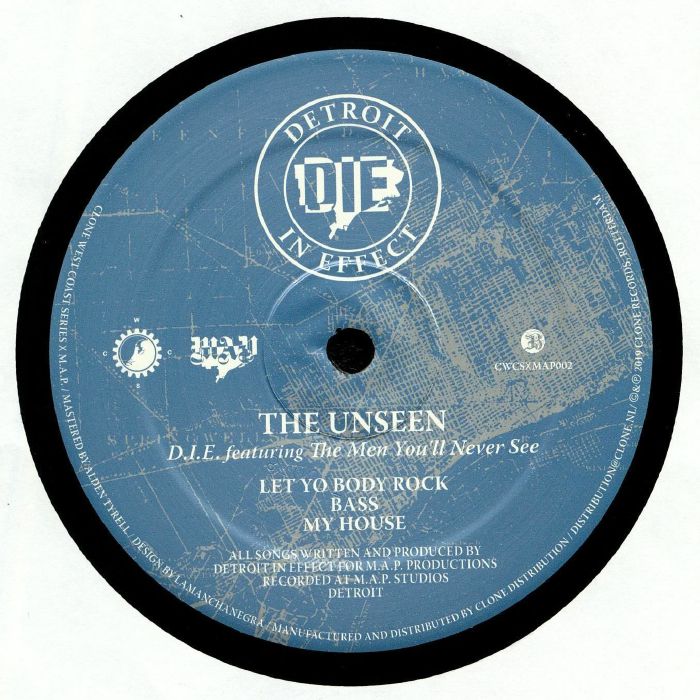 D.I.E. Featuring The Men You'll Never See – The Unseen (12", Clone West Coast Series, 2019) Back Cover