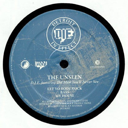 D.I.E. Featuring The Men You'll Never See – The Unseen (12", Clone West Coast Series, 2019) Back Cover