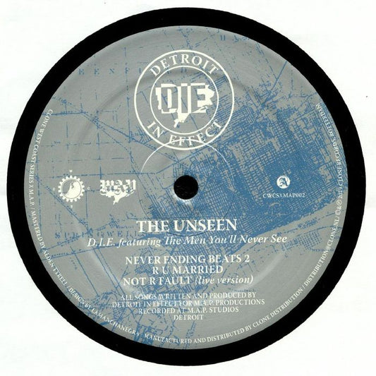 D.I.E. Featuring The Men You'll Never See – The Unseen (12", Clone West Coast Series, 2019) Front Cover