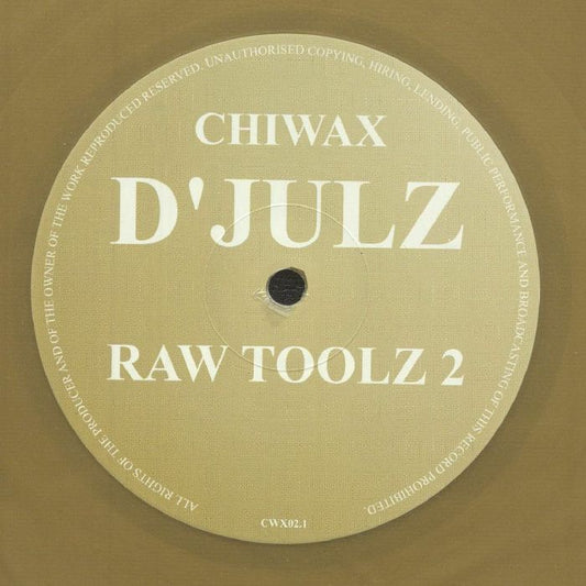 D'Julz – Raw Toolz 2 (12", Transparent Gold, Chiwax, 2025) Front Cover