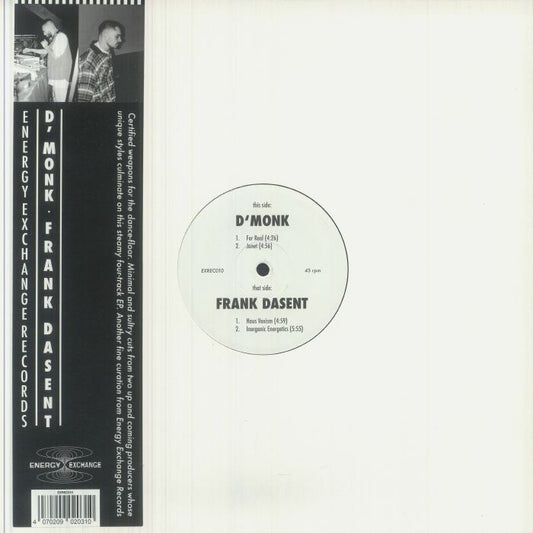D'MONK / Frank Dasent – D'monk X Frank Dasent (12", Energy Exchange, 2026) Front Cover