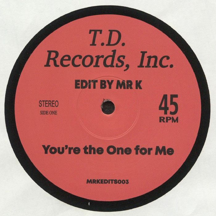 D-Train / Theo Vaness – You're The One For Me / Sentimentally It's You (12", T.D. Records, Inc., 2021) Front Cover