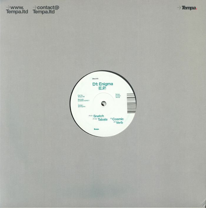 D1 – Enigma EP (2x12", Tempa, 2026) Back Cover