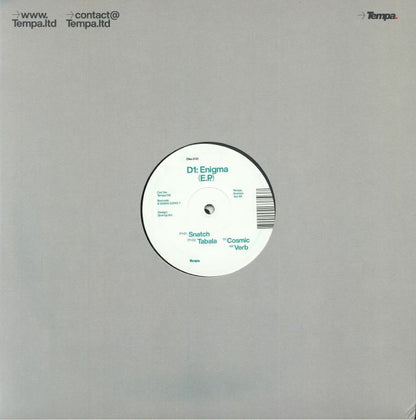D1 – Enigma EP (2x12", Tempa, 2026) Back Cover