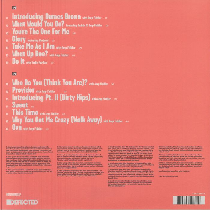 Dames Brown Amp Fiddler – Take Me As I Am (2xLP, Defected, 2026) Back Cover