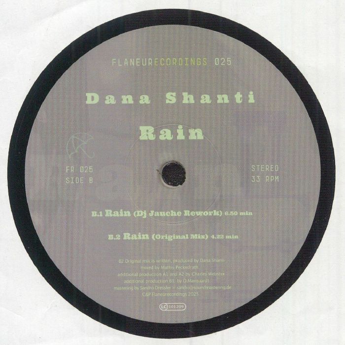 Dana Shanti –  Rain (12", Flaneurecordings, 2025) image 02