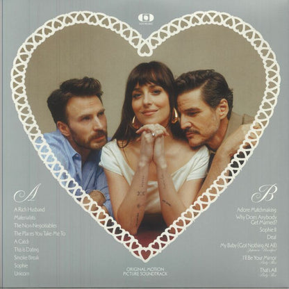 Daniel Pemberton , Japanese Breakfast , Baby Rose – Materialists (Original Motion Picture Soundtrack) (LP, Translucent Blue & White Swirl, A24 Music, 2025) back cover