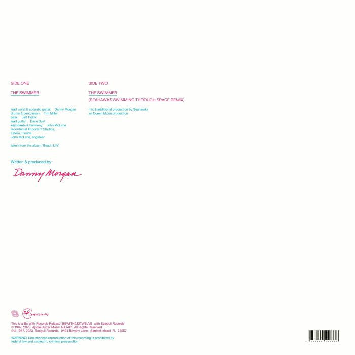 Danny Morgan – The Swimmer (12", Be With Records, 2023) Back Cover