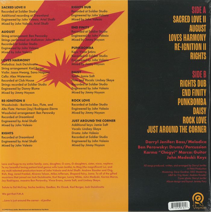 Darryl Jenifer – The Weather Channel (LP, Transparent Red, ORG Music, 2026) Back Cover