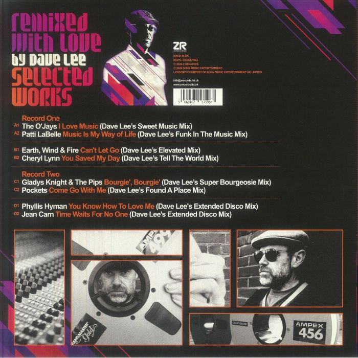 Dave Lee – Remixed With Love By Dave Lee (Selected Works) (2x12", Gatefold, Z Records, 2026) Back Cover