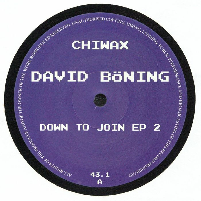 David Böning – Down To Join EP 2 (12", Chiwax, 2026) Front Cover