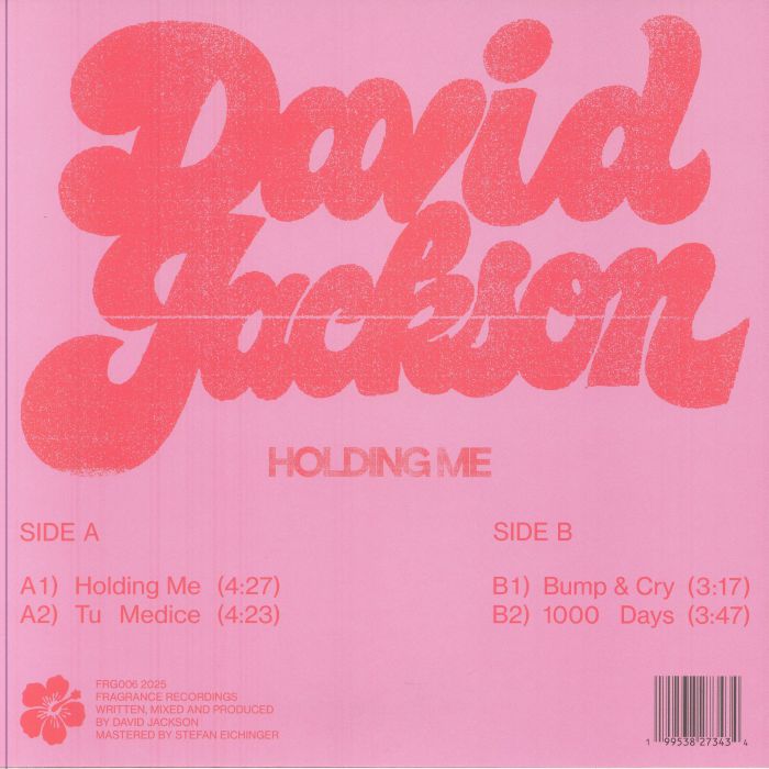 David Jackson – Holding Me (12", Fragrance Recordings, 2025) Back Cover