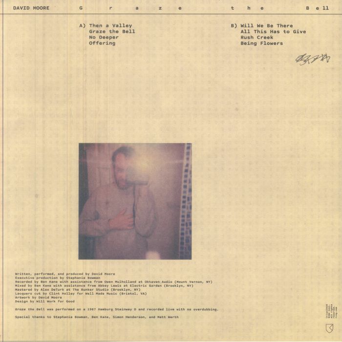 David Moore – Graze The Bell (LP, Sea Marble, Rvng Intl., 2026) Back Cover