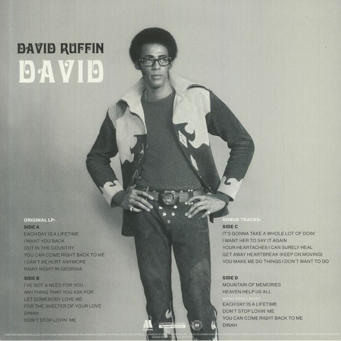 David Ruffin – David (2xLP, Third Man Records, 2021) Back Cover