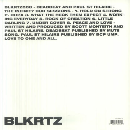 Deadbeat And Paul St Hilaire – The Infinity Dub Sessions (2x12", BLKRTZ, 2026) Back Cover