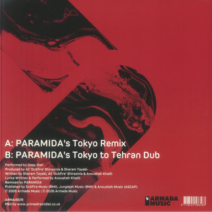 Deep Dish – Say Hello (Paramida Remixes) (12", Armada, 2026) Back Cover