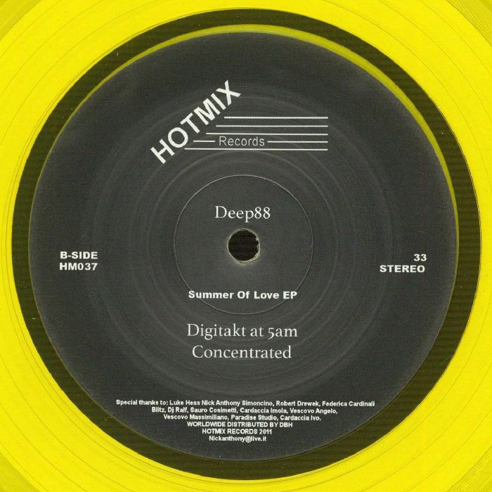 Deep88 – Summer Of Love EP (12", HotMix Records, 2026) Back Cover