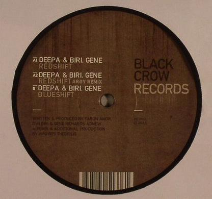 Deepa & Biri Feat. Gene – Redshift (12", Black Crow Records, 2013) Front Cover