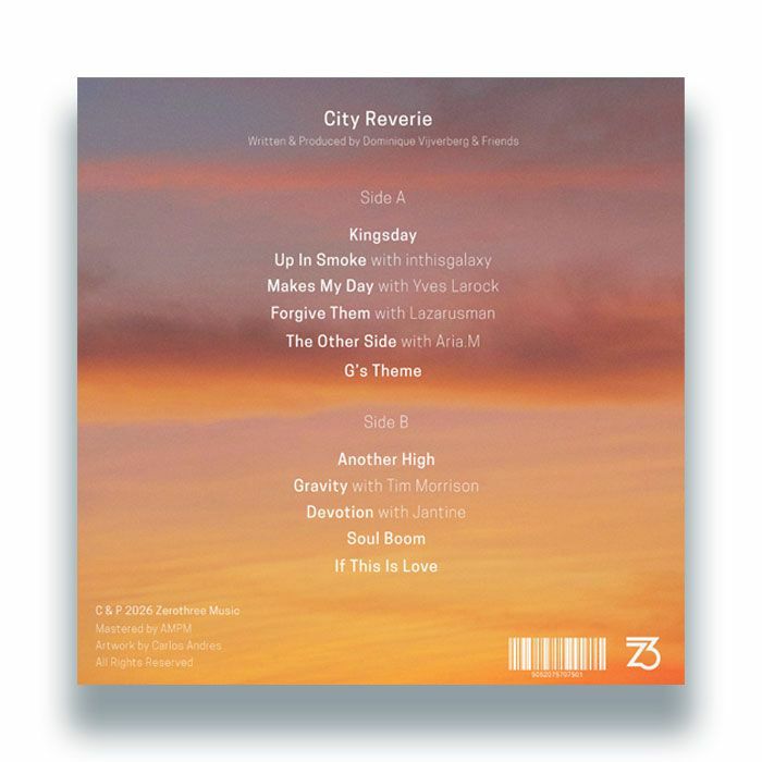Deeparture – City Reverie (LP, Zerothree, 2026) Back Cover