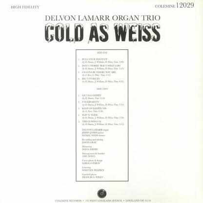 Delvon Lamarr Organ Trio – Cold As Weiss (LP, Red, Colemine Records, 2022) Back Cover