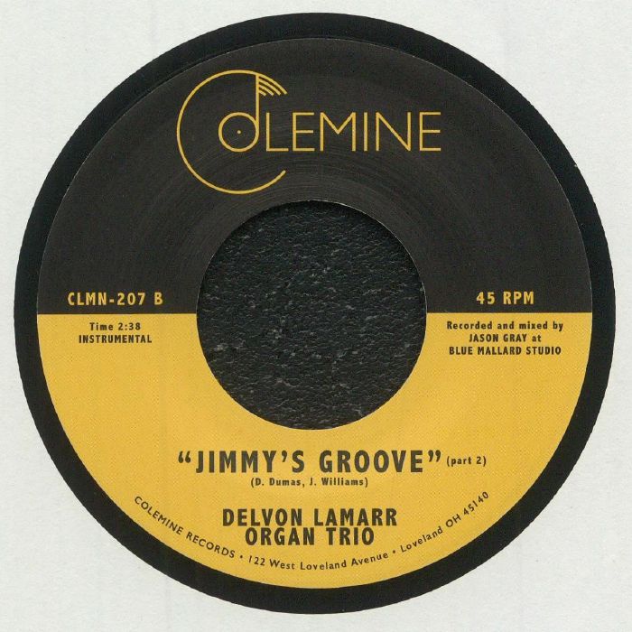 Delvon LaMarr Organ Trio – Jimmy's Groove (7", Colemine Records, 2021) Back Cover