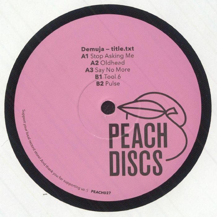 Demuja – title.text (12", Peach Discs, 2026) Back Cover