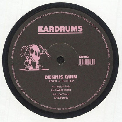 Dennis Quin – Rock & Rule EP (12", EARDRUMS, 2025) Back Cover