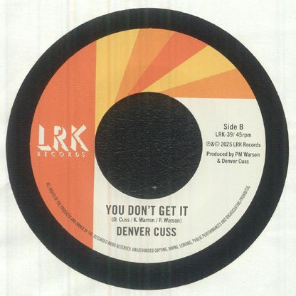 Denver Cuss – Crossed My Mind / You Don't Get It (7", LRK Records, 2026) Back Cover