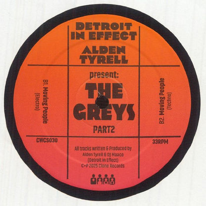 Detroit In Effect , Alden Tyrell – Present: The Greys Part II (12", Clone West Coast Series, 2026) Back Cover