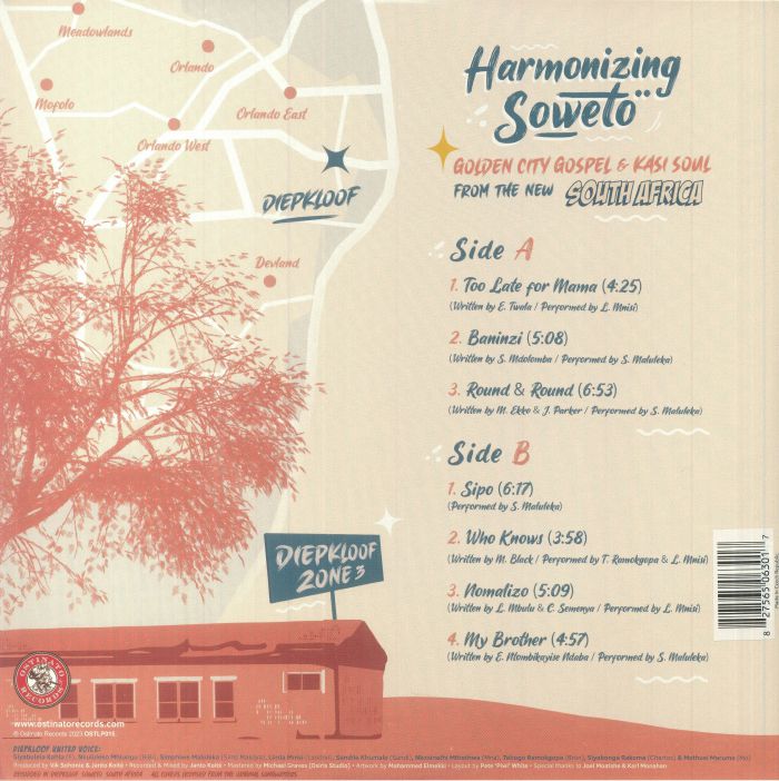 Diepkloof United Voice – Harmonizing Soweto: Golden City Gospel & Kasi Soul From The New South Africa (LP, Picture Disc, Ostinato Records, 2025) back cover