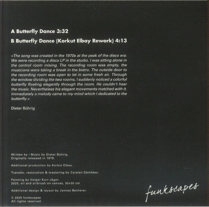 Dieter Bührig – Butterfly Dance (7", funkscapes, 2026) Back Cover