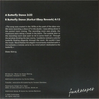 Dieter Bührig – Butterfly Dance (7", funkscapes, 2026) Back Cover