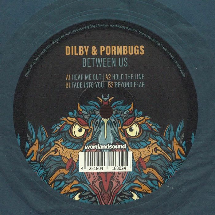 Dilby Pornbugs – Between Us (12", 180g, Pearl Deep Ocean, Bondage Music, 2026) Front Cover