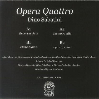 Dino Sabatini – Opera Quattro (12", Outis, 2023) Back Cover