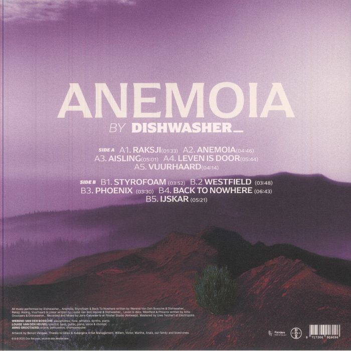 Dishwasher_ – Anemoia (LP, Dox Records, 2025) Back Cover