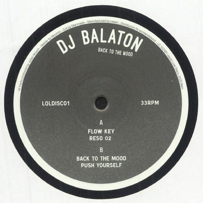 DJ Balaton – Back To The Mood (12", 180g, Liquid Luve Discs, 2025) front cover