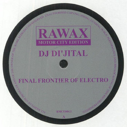 DJ Di'jital – Final Frontier Of Electro  (12", Rawax, 2017) Front Cover