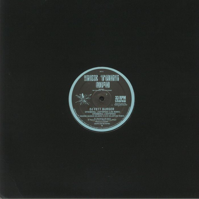DJ Fett Burger – Ephemeral Lightspeed (12", Sex Tags UFO, 2021) back cover