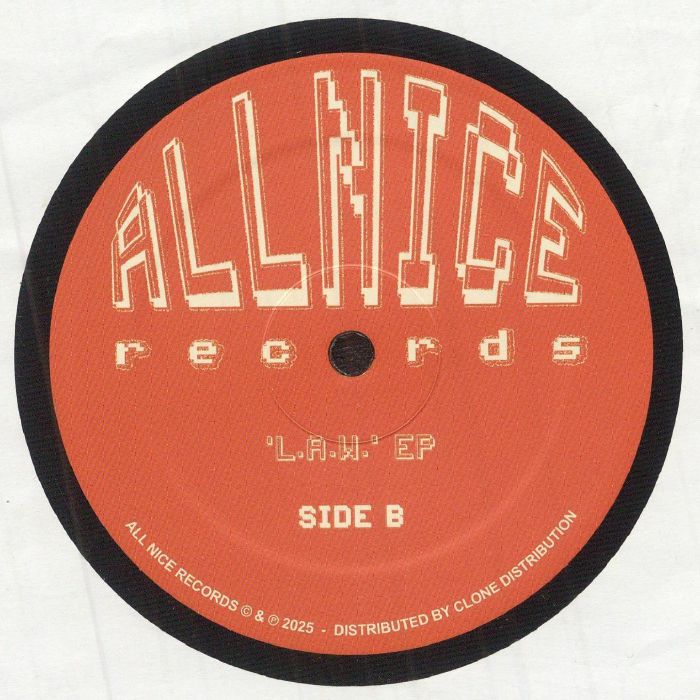 DJ Overdose – L.A.W. EP (12", All Nice Records, 2025) back cover