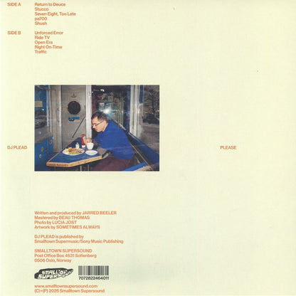 Dj Plead – Please (LP, Clear, Smalltown Supersound, 2026) Back Cover