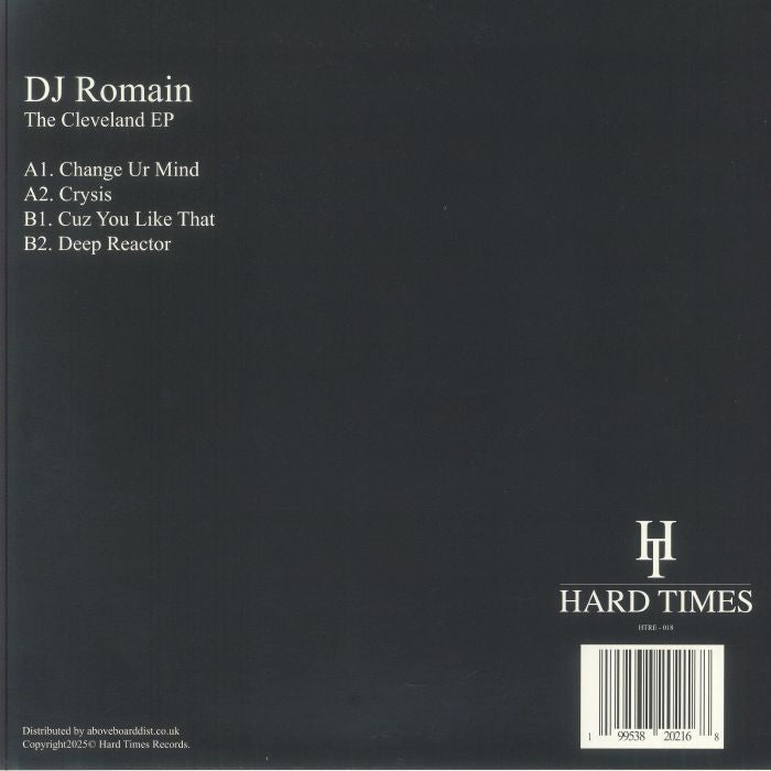 DJ Romain – The Cleveland EP (12", Hard Times, 2025) Back Cover