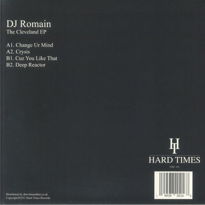 DJ Romain – The Cleveland EP (12", Hard Times, 2025) Back Cover