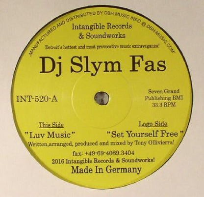 DJ Slym Fas – Luv Music (12", Intangible Records & Soundworks, 2016) Front Cover