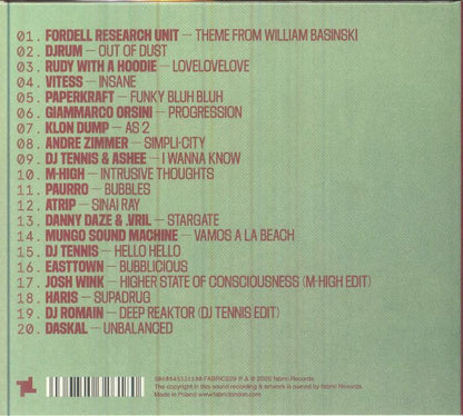 DJ Tennis – Fabric Presents DJ Tennis (CD, Fabric, 2026) Back Cover
