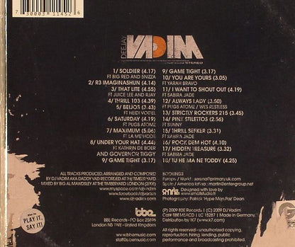 DJ Vadim – Hidden Treasure (CDr, BBE, 2009) Back Cover