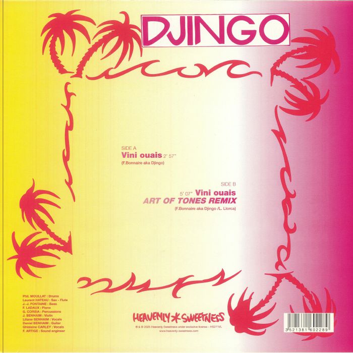 Djingo Typical Band – Vini Ouais (With Art Of Tones Remix) (12", Heavenly Sweetness, 2025) back cover
