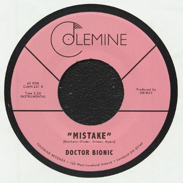 Doctor Bionic – Expert Witness / Mistake (7", Opaque Blackberry, Colemine Records, 2026) Back Cover