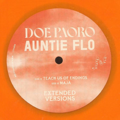 Doe Paoro Auntie Flo – Extended Versions (12", Orange, A State Of Flo, 2026) Front Cover